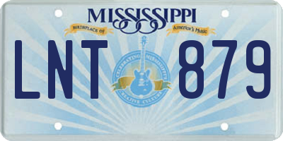 MS license plate LNT879