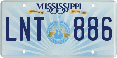 MS license plate LNT886