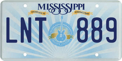 MS license plate LNT889