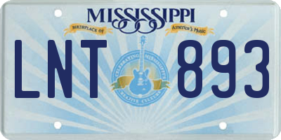 MS license plate LNT893