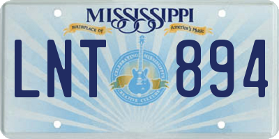 MS license plate LNT894