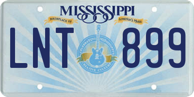 MS license plate LNT899