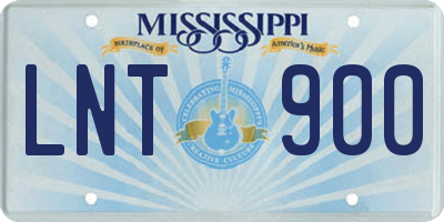 MS license plate LNT900