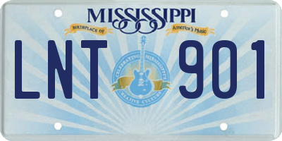 MS license plate LNT901
