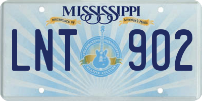 MS license plate LNT902