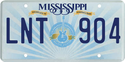 MS license plate LNT904