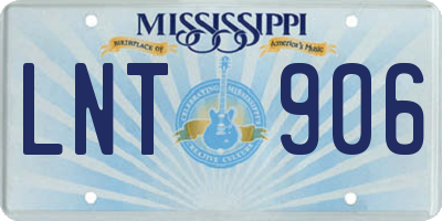 MS license plate LNT906