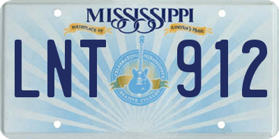 MS license plate LNT912