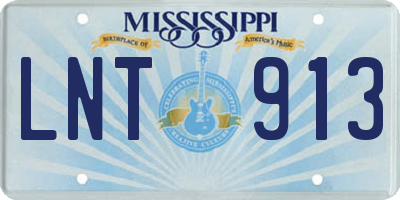 MS license plate LNT913