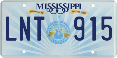 MS license plate LNT915