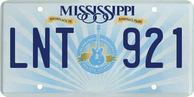 MS license plate LNT921