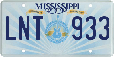 MS license plate LNT933