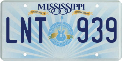 MS license plate LNT939