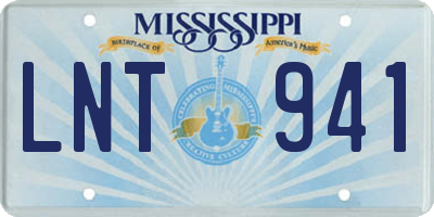 MS license plate LNT941
