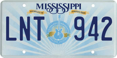 MS license plate LNT942