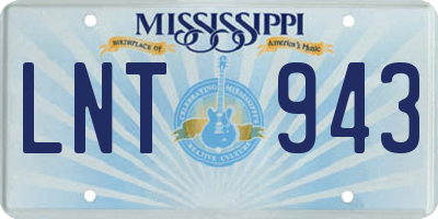 MS license plate LNT943