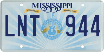 MS license plate LNT944