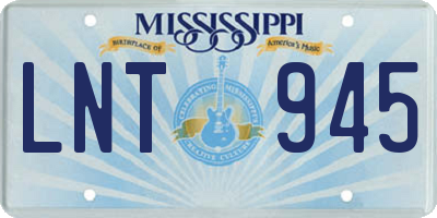 MS license plate LNT945