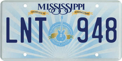 MS license plate LNT948