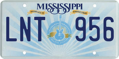 MS license plate LNT956
