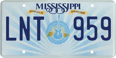 MS license plate LNT959