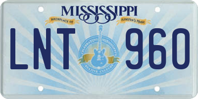 MS license plate LNT960