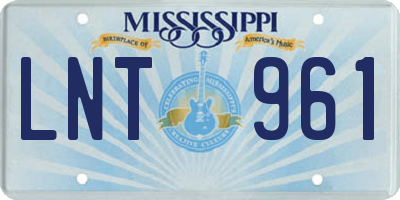 MS license plate LNT961