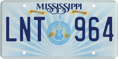 MS license plate LNT964