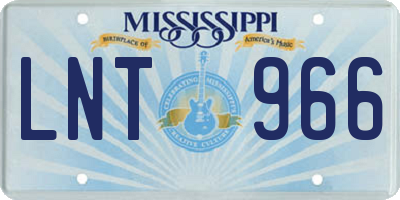 MS license plate LNT966
