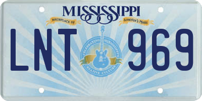 MS license plate LNT969