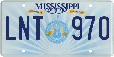 MS license plate LNT970