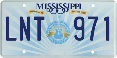 MS license plate LNT971