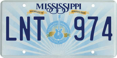MS license plate LNT974