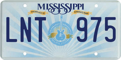 MS license plate LNT975