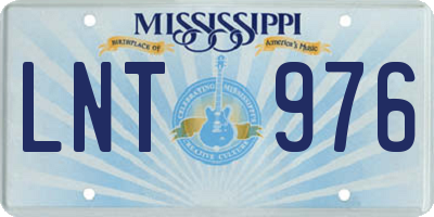 MS license plate LNT976