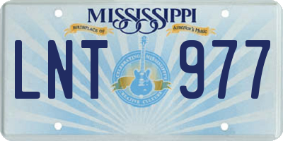 MS license plate LNT977