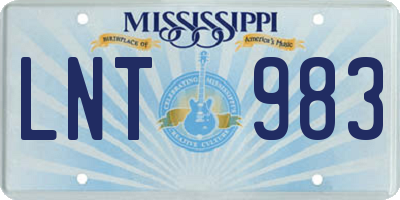 MS license plate LNT983
