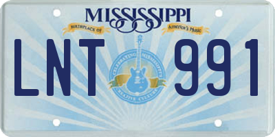 MS license plate LNT991