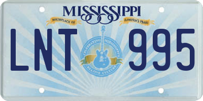 MS license plate LNT995