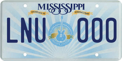 MS license plate LNU000