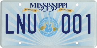 MS license plate LNU001