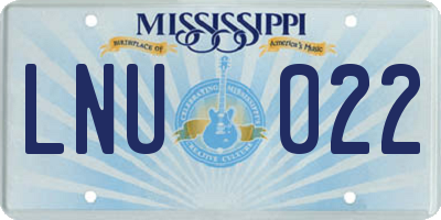 MS license plate LNU022
