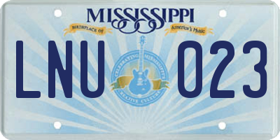 MS license plate LNU023