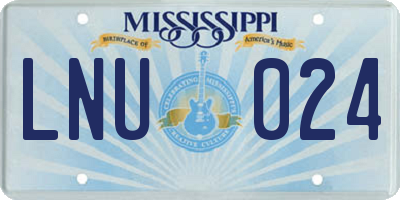 MS license plate LNU024