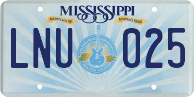 MS license plate LNU025