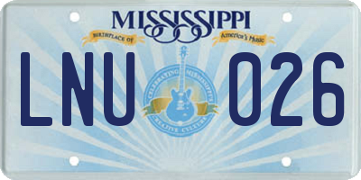 MS license plate LNU026