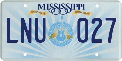 MS license plate LNU027