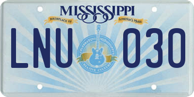 MS license plate LNU030