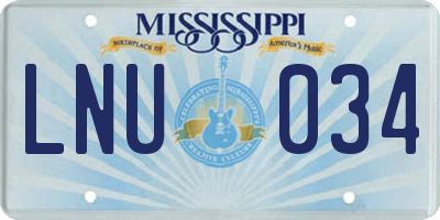 MS license plate LNU034