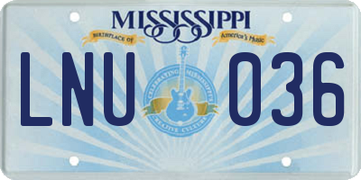 MS license plate LNU036